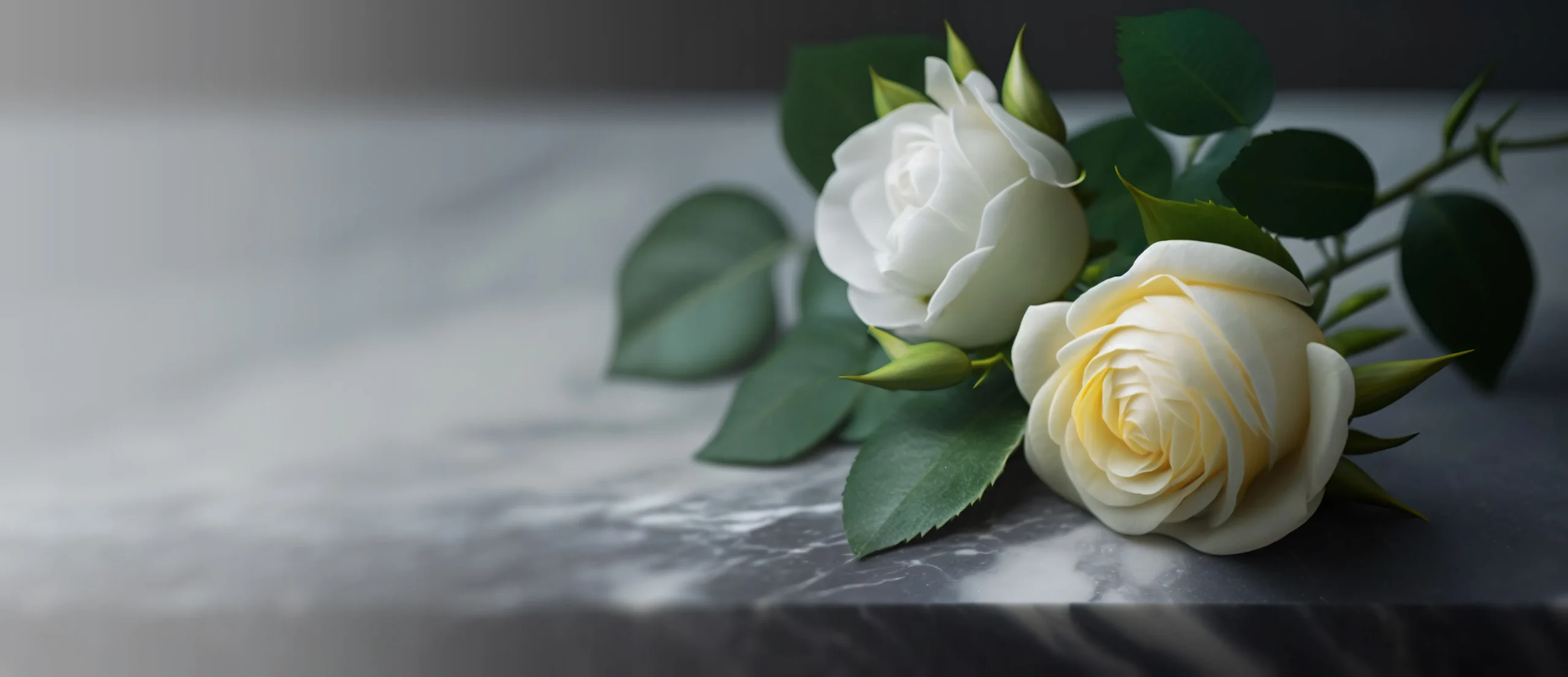 Begravningsblommor i Örebro av Evig Elegans på marmorbord